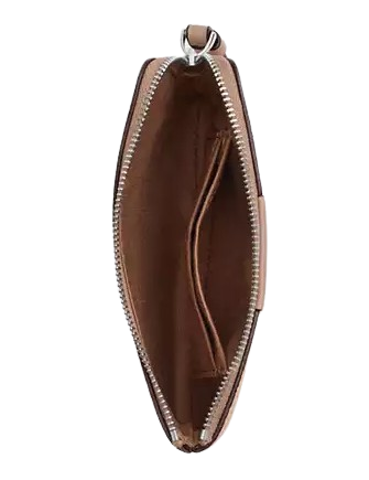 Coach Corner Zip Wristlet In Signature Canvas With Stripe