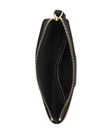Coach Corner Zip Wristlet In Signature Canvas With Stripe