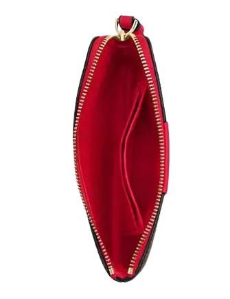 Coach Corner Zip Wristlet In Signature Canvas With Stripe