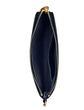 Coach Corner Zip Wristlet In Signature Denim