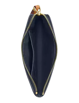 Coach Corner Zip Wristlet In Signature Denim