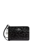 Coach Corner Zip Wristlet In Signature Leather With Heart Charm
