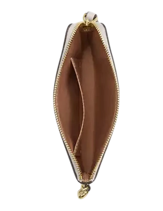 Coach Corner Zip Wristlet In Signature Leather With Heart Charm
