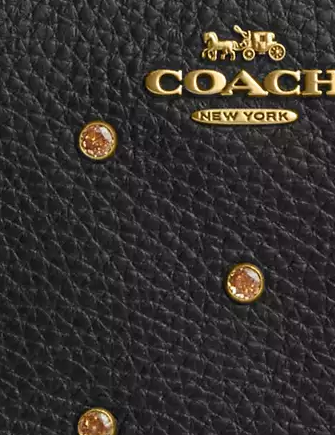 Coach Corner Zip Wristlet With Crystal