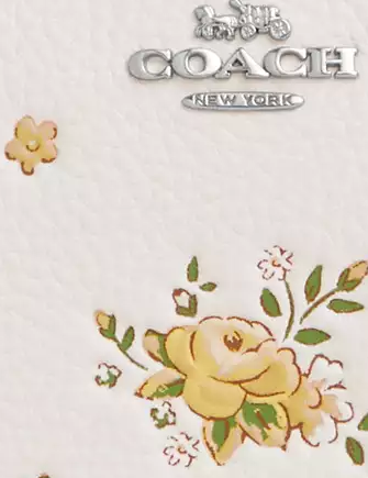 Coach Corner Zip Wristlet With Floral Print