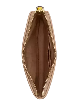Coach Corner Zip Wristlet With Plaid Print