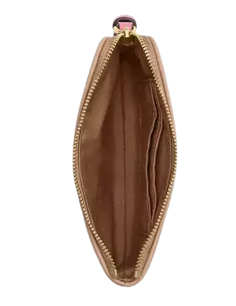 Coach Corner Zip Wristlet With Plaid Print