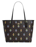 Coach Cosmic Coach City Tote Bag In Signature Canvas With Robot Print