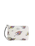 Coach Cosmic Coach Corner Zip Wristlet With Rocket Print