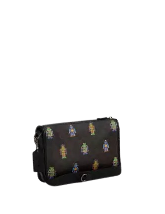 Coach Cosmic Coach Heritage Convertible Crossbody In Signature Canvas With Robot Print