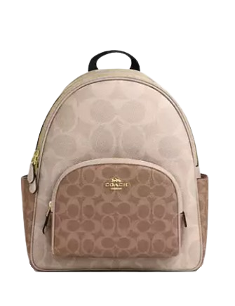 Coach Court Backpack In Blocked Signature Canvas