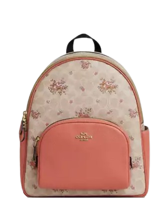 Coach Court Backpack In Signature Canvas With Floral Print