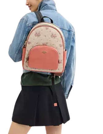 Coach Court Backpack In Signature Canvas With Floral Print
