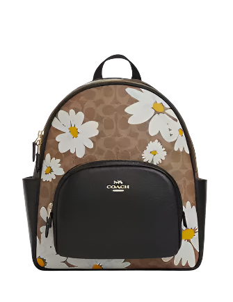Coach Court Backpack In Signature Canvas With Floral Print