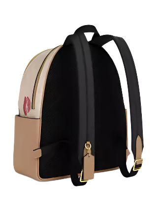 Coach Court Backpack In Signature Canvas With Lips Print