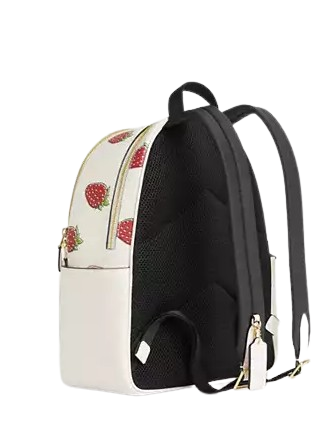 Coach Court Backpack With Strawberry Print