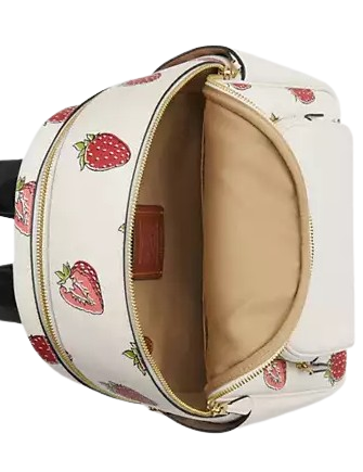 Coach Court Backpack With Strawberry Print