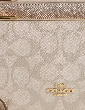 Coach Double Zip Wallet In Signature Canvas