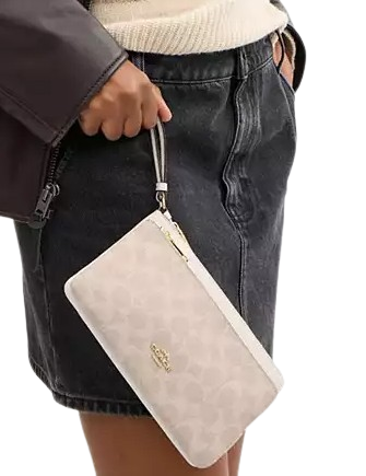 Coach Double Zip Wallet In Signature Canvas