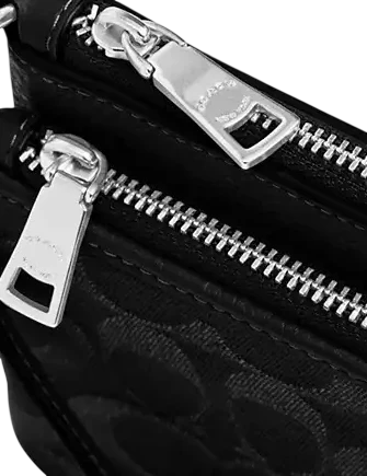 Coach Double Zip Wallet In Signature Denim