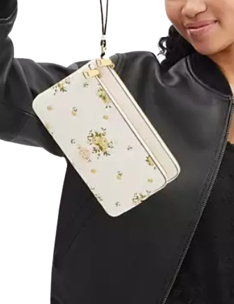 Coach Double Zip Wallet With Floral Print