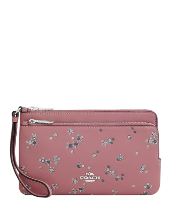 Coach Double Zip Wallet With Star Print