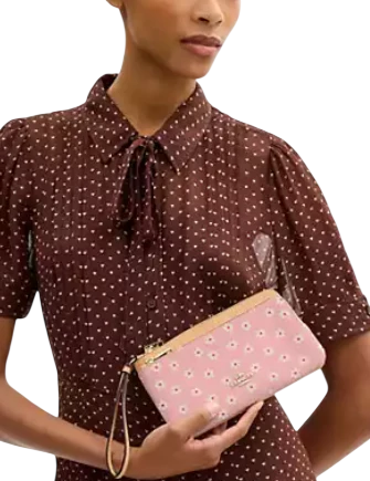 Coach Double Zip Wristlet With Floral Print