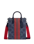 Coach Dylan Tote Bag In Signature Canvas With Varsity Stripe