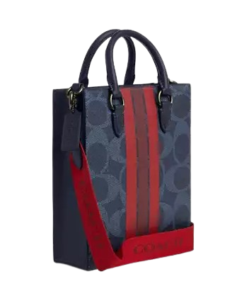 Coach Dylan Tote Bag In Signature Canvas With Varsity Stripe