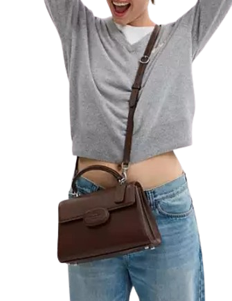 Coach Eliza Top Handle With Leather Covered Closure