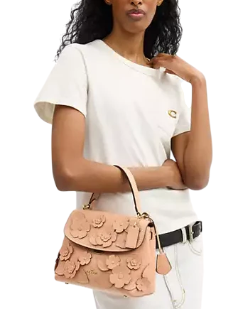 Coach Emory Top Handle Bag With Floral Applique