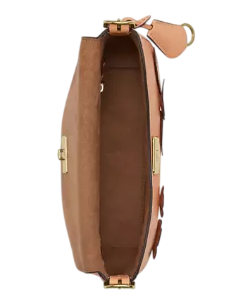 Coach Etta Small Flap Shoulder Bag With Floral Applique