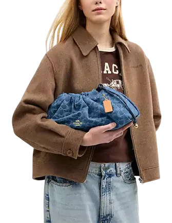 Coach Faye Large Shoulder Bag In Signature Denim