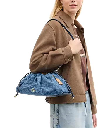 Coach Faye Large Shoulder Bag In Signature Denim