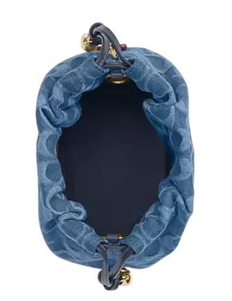 Coach Faye Mini Drawstring Bag In Signature Denim