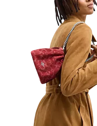 Coach Faye Mini Drawstring Bag In Signature Denim