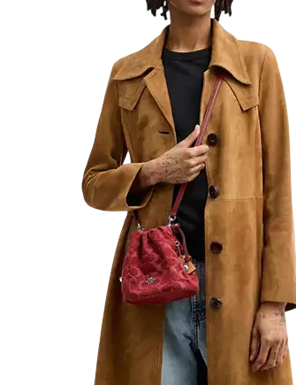 Coach Faye Mini Drawstring Bag In Signature Denim