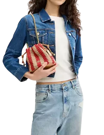 Coach Faye Mini Drawstring Bag With Stripes