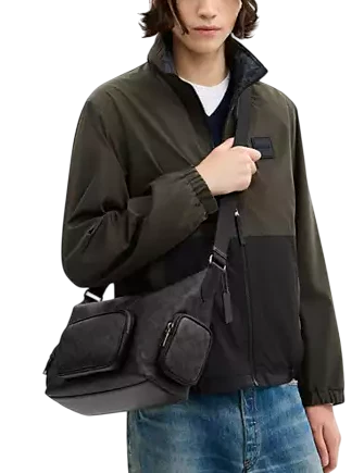 Coach Finn Crossbody Bag With Pockets In Signature Canvas