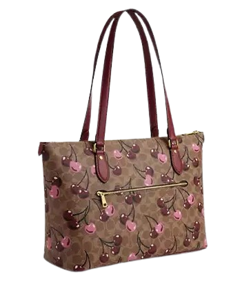 Coach Gallery Tote Bag In Signature Canvas With Cherry Print