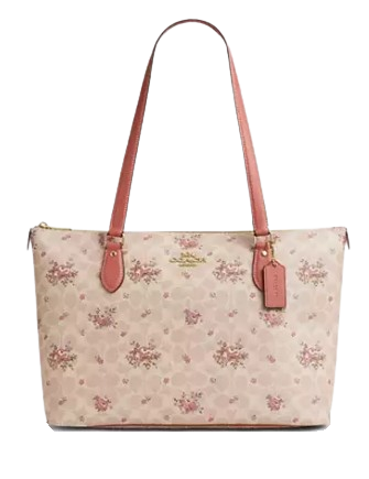 Coach Gallery Tote Bag In Signature Canvas With Floral Print