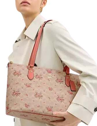 Coach Gallery Tote Bag In Signature Canvas With Floral Print