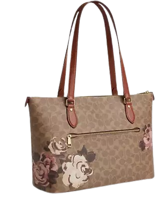 Coach Gallery Tote Bag In Signature Canvas With Rose Print