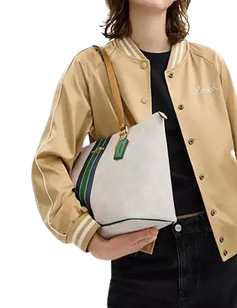 Coach Gallery Tote Bag In Signature Canvas With Stripe Print