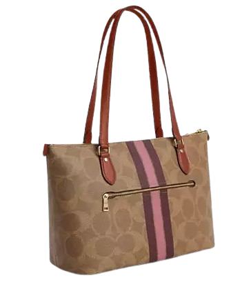 Coach Gallery Tote Bag In Signature Canvas With Stripe Print