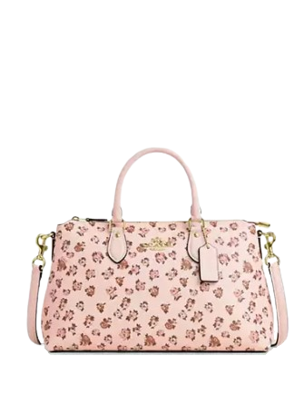 Coach Georgia Satchel Bag With Rose Print