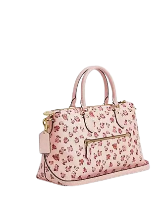 Coach Georgia Satchel Bag With Rose Print