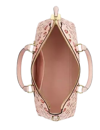 Coach Georgia Satchel Bag With Rose Print