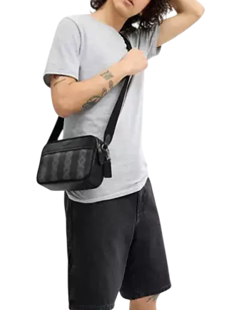 Coach Graham Crossbody Bag In Signature Canvas With Stripes