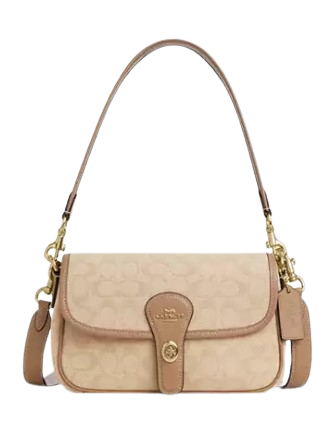 Coach Hadley Shoulder Bag With Signature Canvas